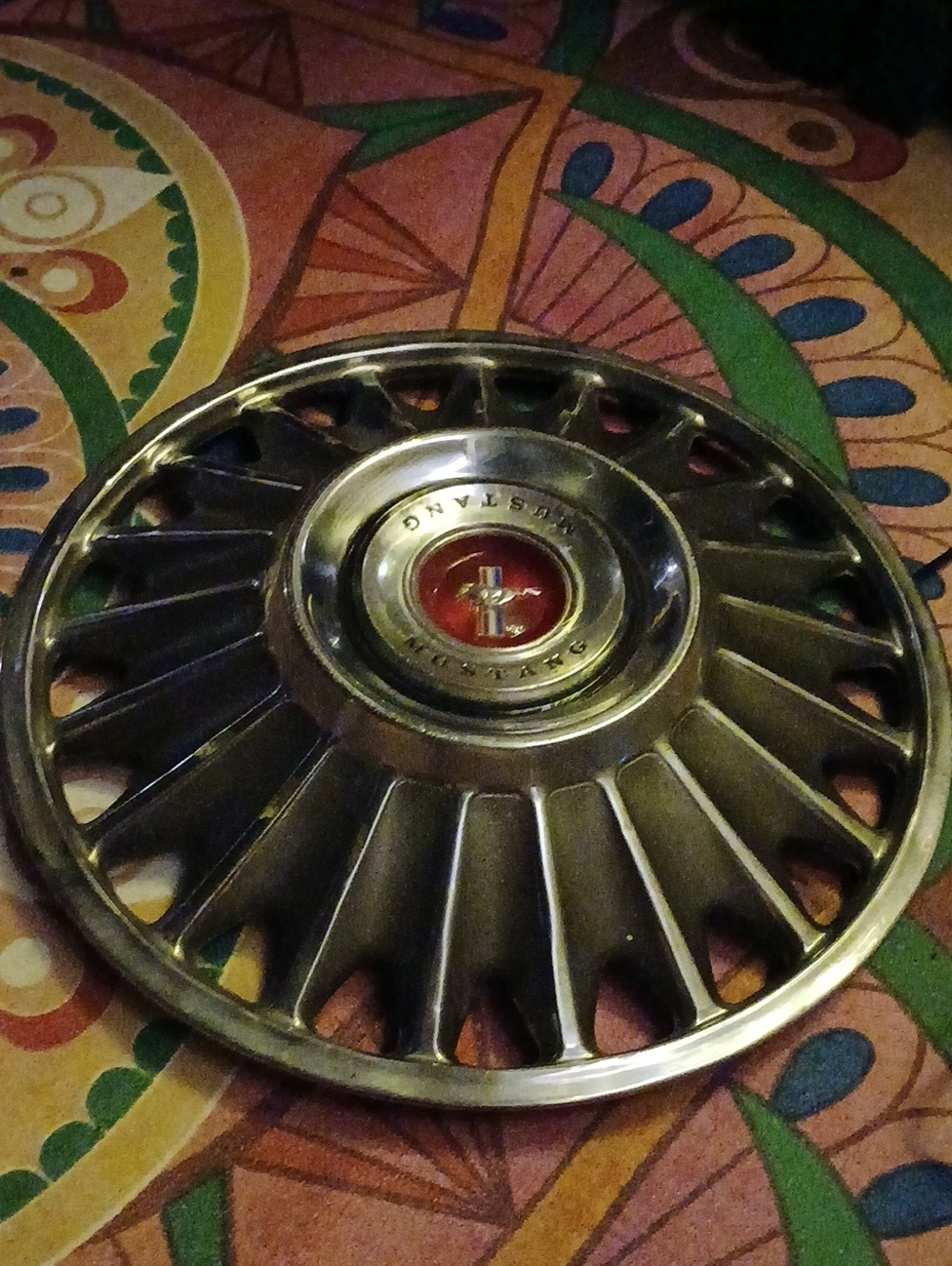 Ford Chrome Wheel Cover with Red Center Emblem